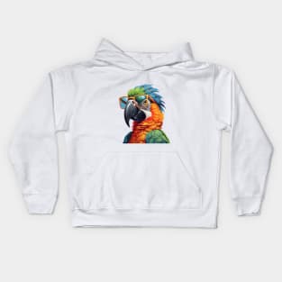 Head parrot with glasses Kids Hoodie